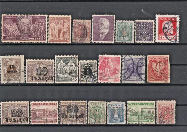 Wertvoller Posten Polen vor 1945 gestempelt 21 Briefmarken