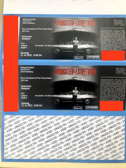 2x BRUCE SPRINGSTEEN HAMBURG 15.07.2023 TICKETS Innenraum Stehplätze