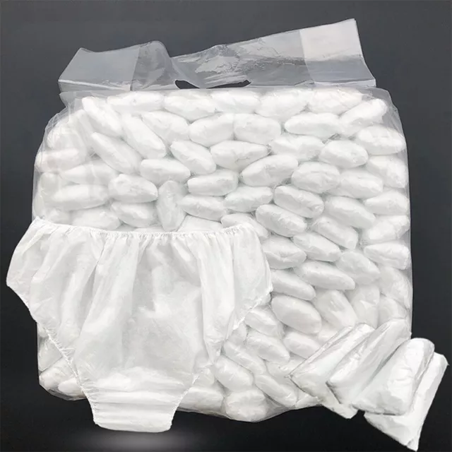 10 calzoncillos desechables blancos de doble tejido ropa interior unisex D-dx