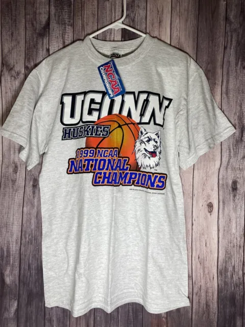 Vintage UCONN Huskies NOS 1999 NCAA National Champions T-Shirt Mens Medium NWT!