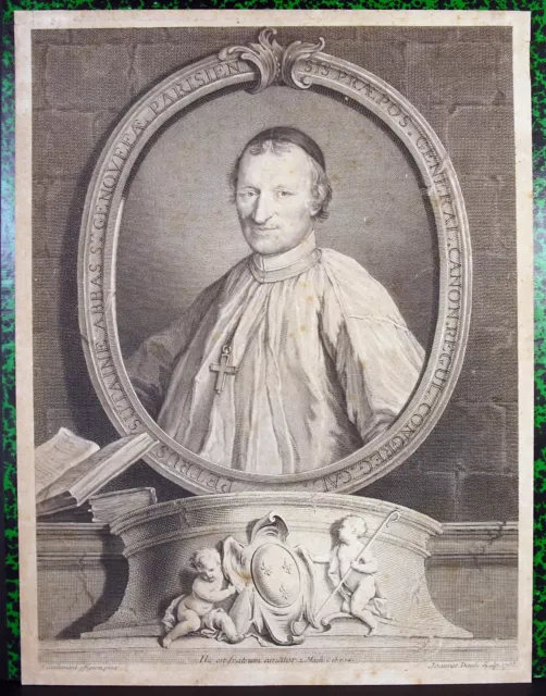 Portrait de Pierre Sutaine abbé de Sainte-Geneviève par Jean Daullé 1738 gravure 2