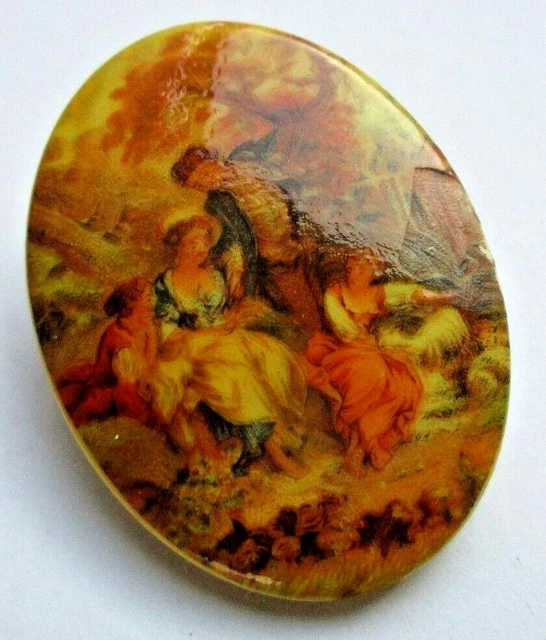 BROCHE FLEUR PATINE Dorée / 1900's France / Art Nouveau Bijou Ancien