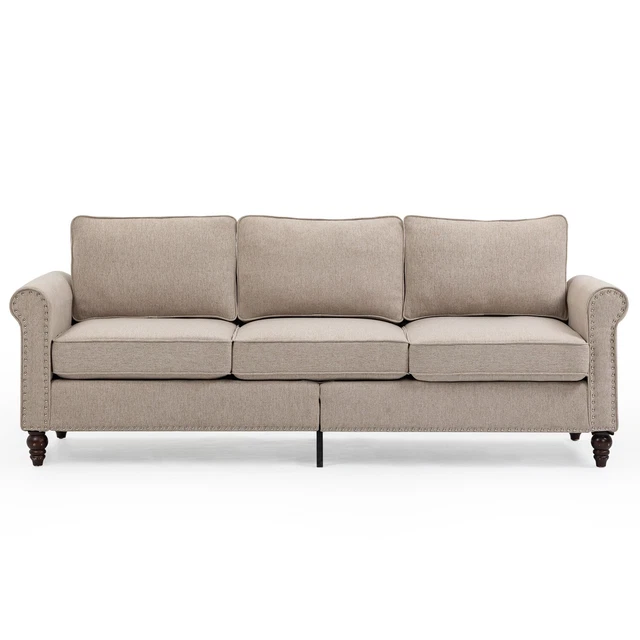 3 Seater Sofa, Mid Century Modern Couches for Living Room