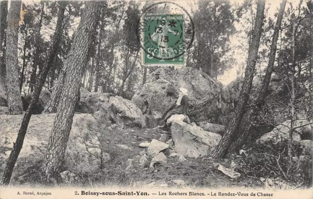 Cpa 91 Boissy Sous Saint Yon Les Rochers Blancs Le Rendez Vous De Chase