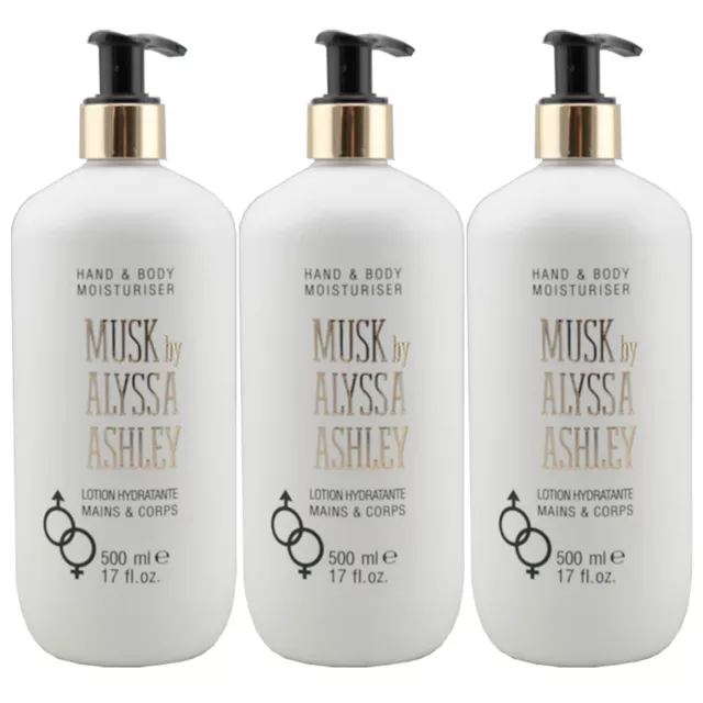 Musc Par Alyssa Ashley Main & Lotion Corps 3 x 500 ML Unisexe Avec Distributeur