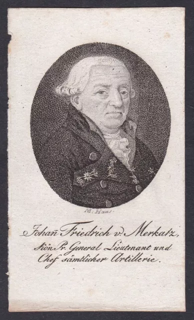 Johann Friedrich von Merkatz Generalleutnant Portrait Kupferstich 1795