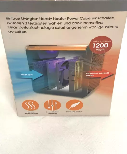 Livington Handy Heater Power Cube tragbare Mini-Keramikheizung 2