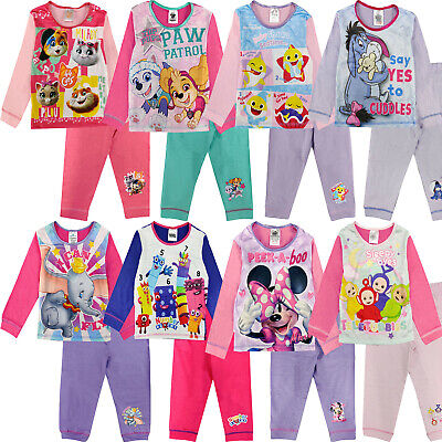Girls Official Character Pyjama Set Pyjamas Pjs Nightwear Long Sleeve Kids Gift