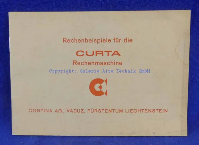 Curta Rechenbeispiele  - Rechenmaschine calculator - Saml. Weber - 1068