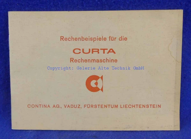 Curta Rechenbeispiele  - Rechenmaschine calculator - Saml. Weber - 1068
