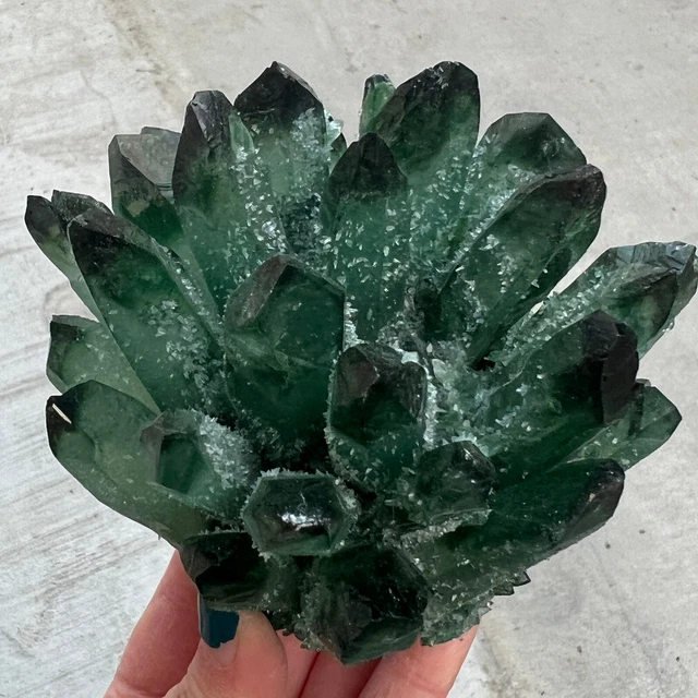 760g New Find green Phantom Quartz Crystal Cluster Mineral Specimen Healing314 7