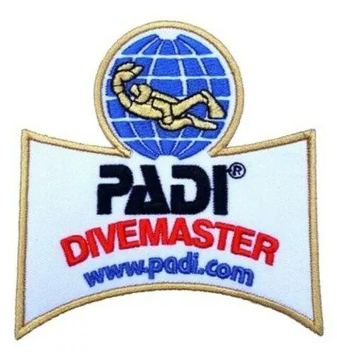 PADI Divemaster Patch 3.5" Iron-on Badge Scuba Diver Diving Master Gift Emblem