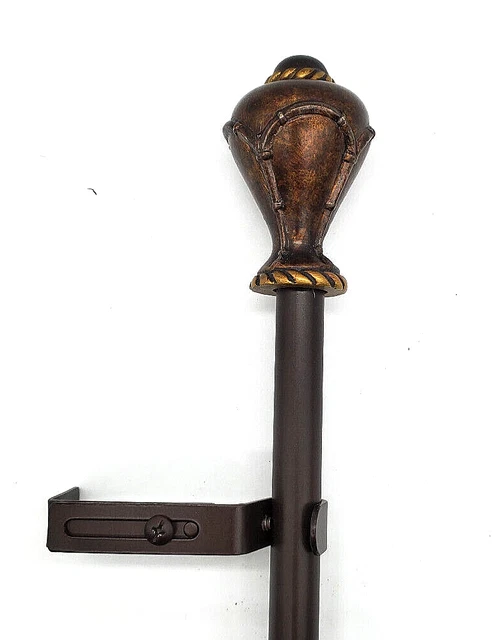 Dynasty 5/8" Adjustable Curtain Rod - Dark Brown, 48" - 86"