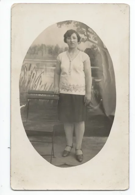 BP287 Carte Photo vintage card RPPC Femme jupe mode fashion