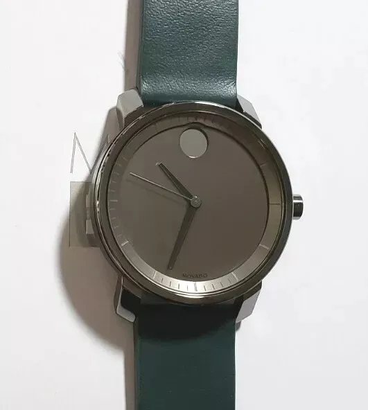 Movado Bold Trend Watch With 41 mm Gunmetal Grey Face & Teal Green Leather Band