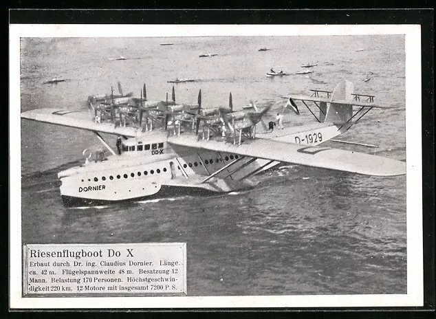 Ak Riesenflugboot Et Hydravion Do X D-1929 Sur Le Mer De