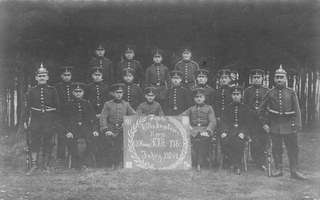 Soldaten vom Landwehr-Infanterie-Regiment 178, Fotopostkarte 1914, Sachsen