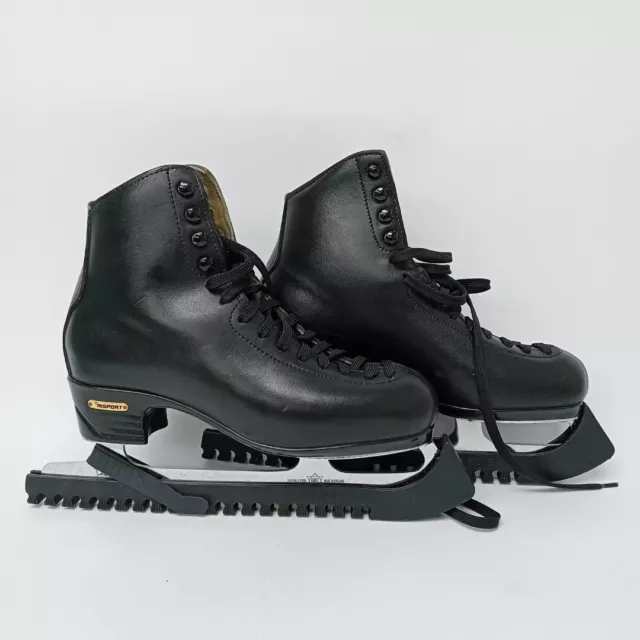 Risport 05U Ice Skating Boots Black 275 10 2/3" Blade Guards Sport Shoes -CP