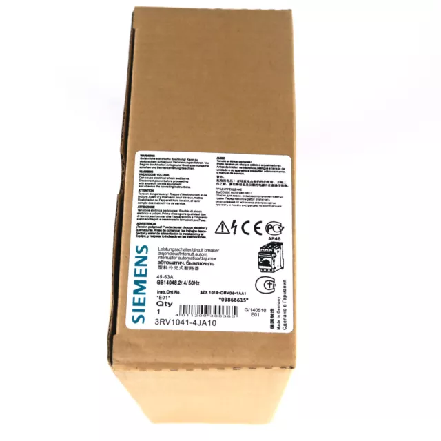 New Genuine Siemens 3RV1041-4JA10 In Box