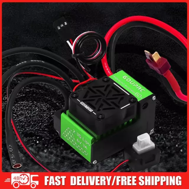 60A Brushless RC ESC 5.8V/3A BEC Waterproof for 1/10 RC Truck Off-Road Car