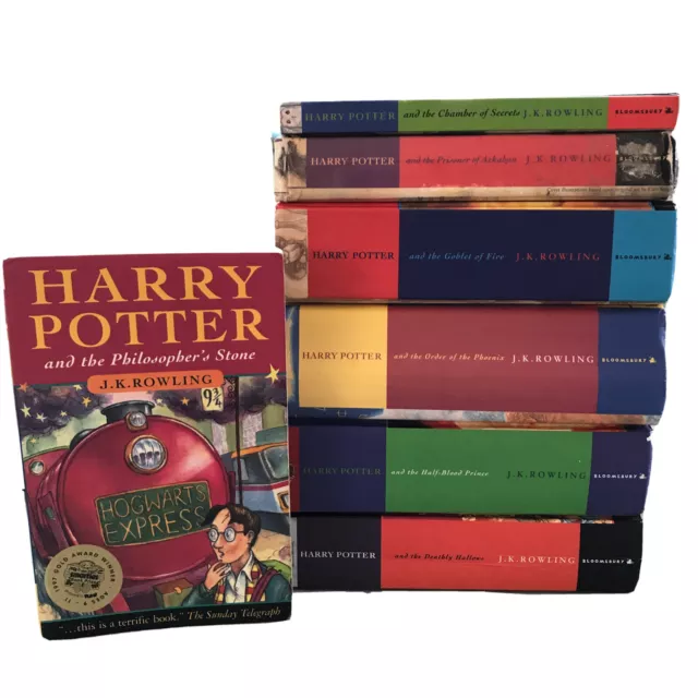 Harry Potter Book Set Hardcover x5 First Edition Complete 1-7 ORIGINAL COVERS PB