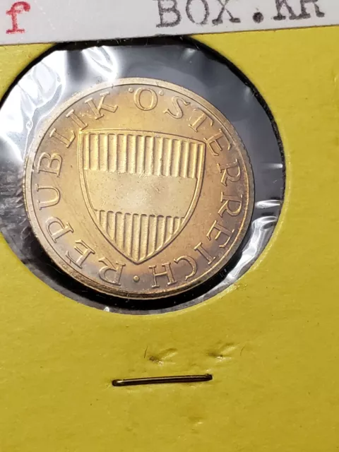 Unc Proof Toned 1964 Austria 50 Groschen Inside Vintage 2X2 World Foreign Coins