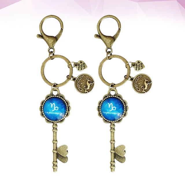 2 Pcs Pendant Keychain Hanging Keychains Pendant Metal Button