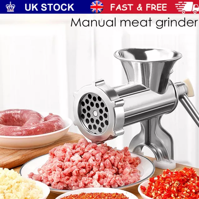 Adjustable Heavy Duty Hand Operated Manual Kitchen Meat Mincer Grinder Tool New~