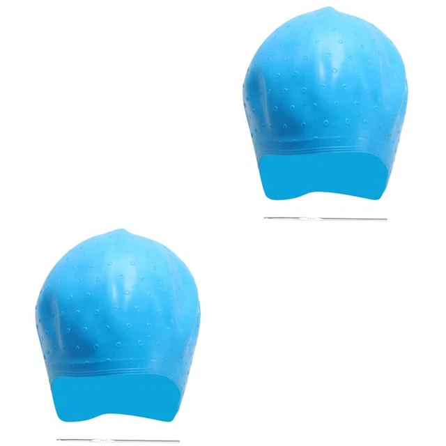 2 Pack Farbwebkappen Haarbleichkappe Haar-Highlight-Kappe Farbstoff Werkzeug