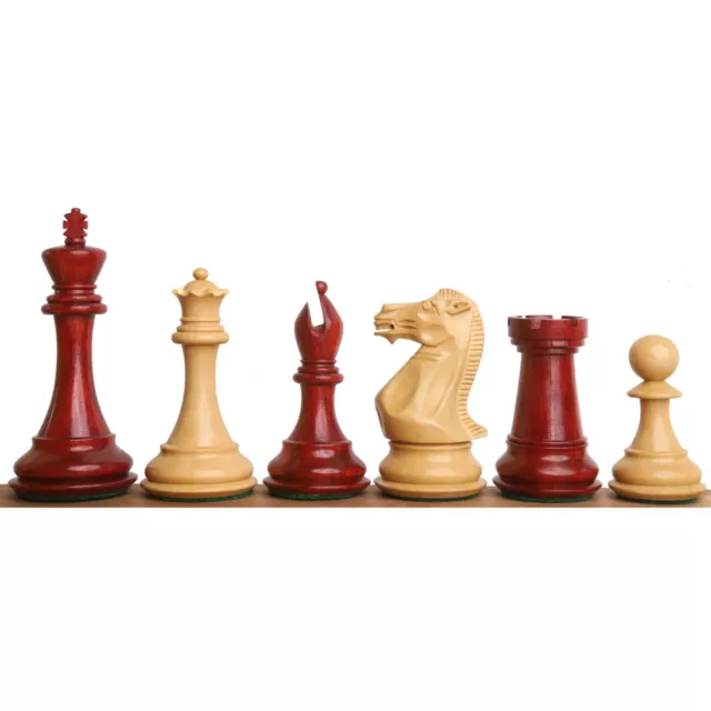 4" Sleek Staunton Luxury Chess Pieces Only Set - Triple Weighted Bud Rose Wood