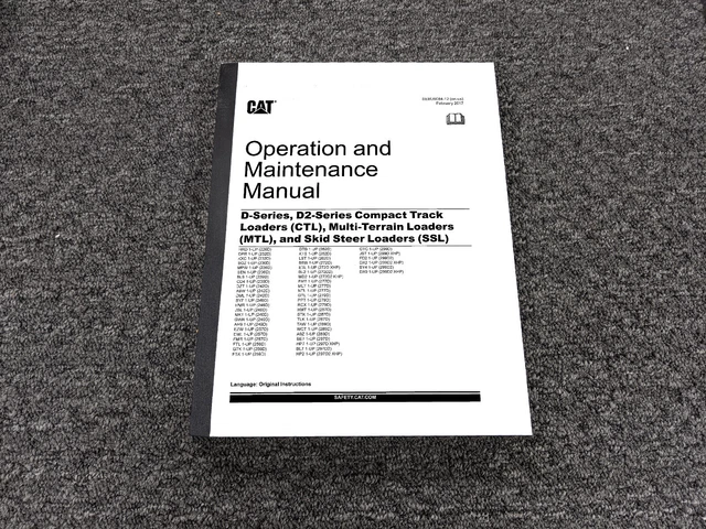 CAT Caterpillar 279D Compact Track Loader Operator Maintenance Manual GTL1-