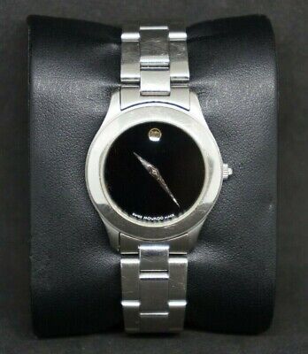 Movado Stainless Steel Sapphire Crystal w/ Black Face Wrist Watch