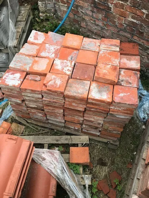 336 Genuine Georgian Quarry tiles 7"x 7"x 1½" Red/Orange Floor Tiles