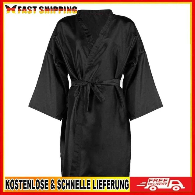 Barber Bathrobe Antistatic Hairdresser Bathrobe Portable Black Wrap Spa Clothing