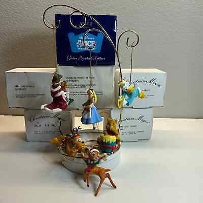 Disney Ornaments Pooh, Rudolph, Plato, Donald, Beauty, Lot of 6 vintage