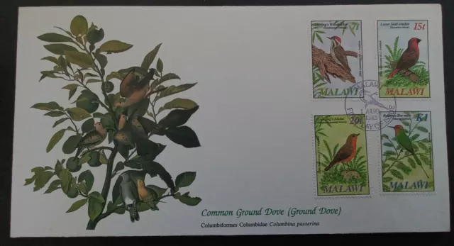 1985 Malawi John Audubon Birds of the World FDC 4 stamps cd Malawi