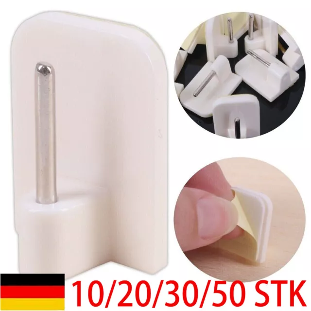 10-50 Stk Gardinenhaken Selbstklebend Klebehaken Gardinenstange Haken Weiß DIY. 3