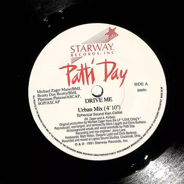 Patti Day Drive Me UK 7" Vinyl Record Single 1991 SWR1 Starway, Inc. 45 EX 2