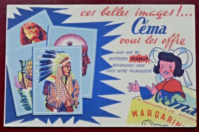 Buvard - Céma Margarine Indien - Images - Coiffe Régionale - Illustrateur -