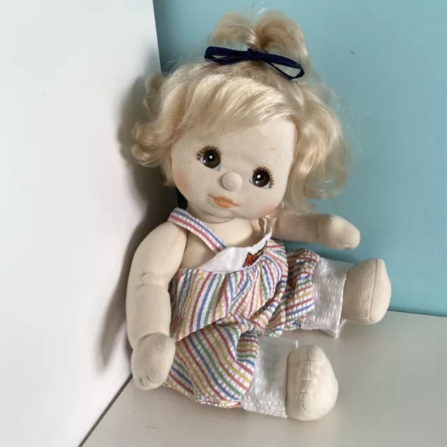 My Child Doll In Original Dungarees - Blonde Hair/Brown Eyes - Vintage - Mattel