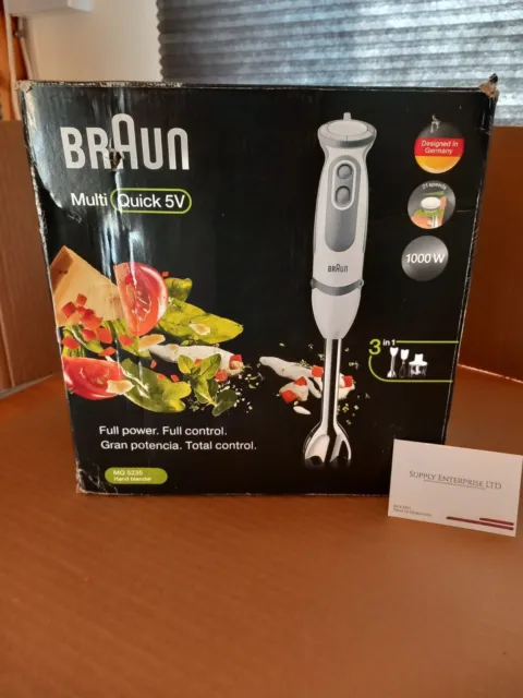 Braun MultiQuick 5 Vario MQ5235 Hand Blender, Sauce Mixer, BPA-Free Plastic  Beaker - White/Grey