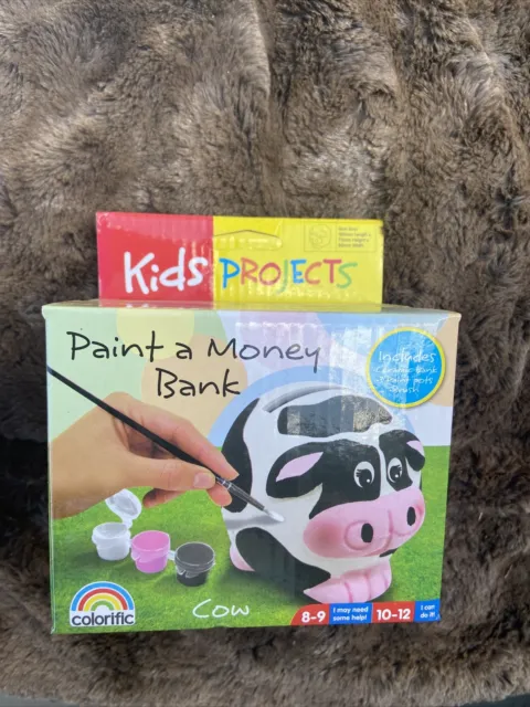 Colorific Paint A Money Box Cow Kids Painting Kit Bnib Free Post (acc314) Acc584