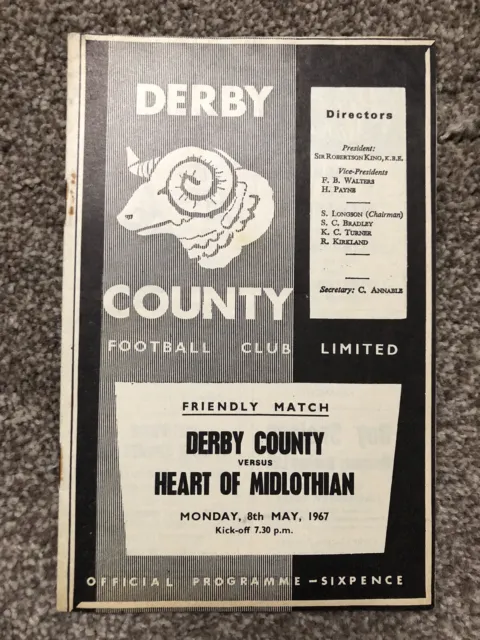 DERBY V HEARTS Friendly 1967