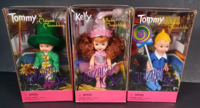 NEW Lot 3- 1999 The Wizard of Oz Tommy lollipop & Mayor & Kelly Lullaby Munchkin