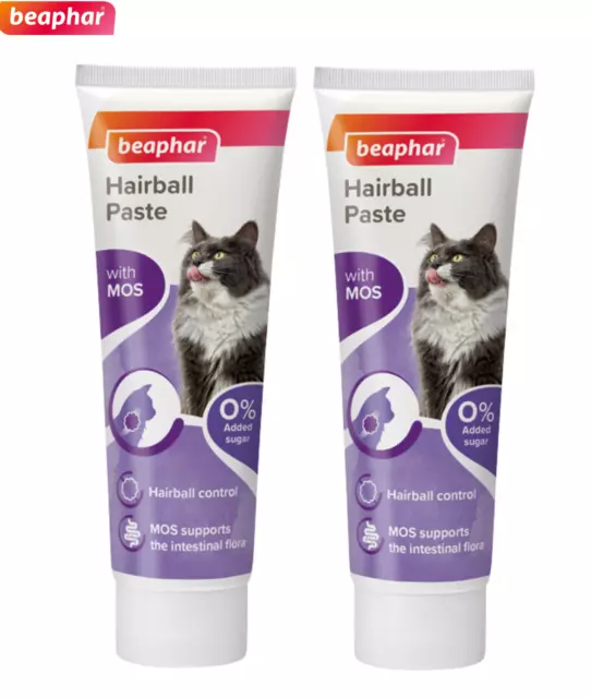 2 X Beaphar 2 In 1 Hairball Paste Cat Kitten Hairball Treatment Remedy 100G