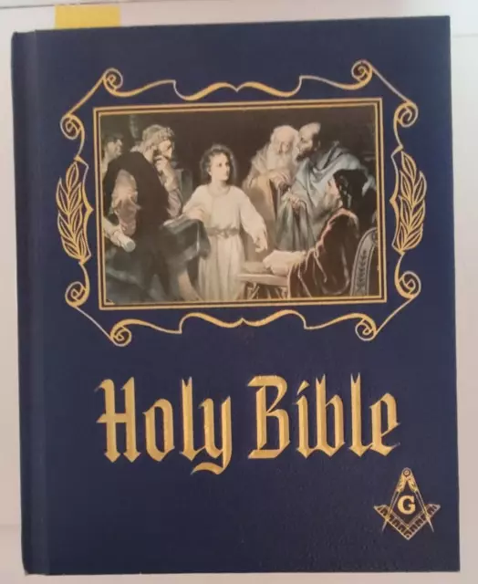 1971 MASONIC HOLY BIBLE "MASTER REFERENCE" RED LETTER  EDITION HEIRLOOM Pristine