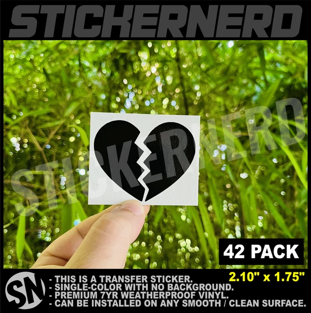 Broken Heart Sticker Pack - 42pcs - Vinyl Car Decals - Decal Packs - JDM TUNER