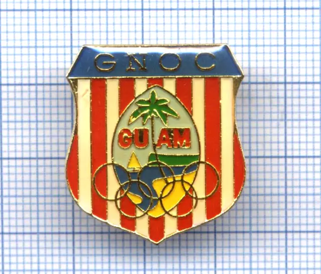 Pin's GNOC GUAM National Olympic Committee Comité Jeux Olympiques JO Anneaux