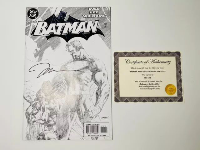 Batman #612 Sketch Variant 2nd Printing - SIGNED by Jim Lee w COA NM