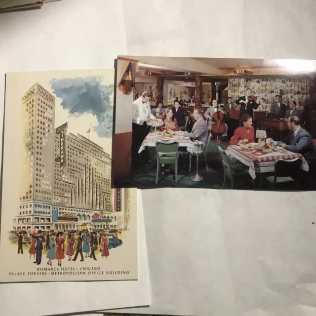 1960 Bismark Hotel- Chicago- Palace Theater-1 Swiss Chalet  RPPC PC